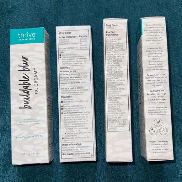 Thrive Causemetics CC Cream SPF 35 + Makeup Bag  YOU CHOOSE SHADE - Picture 6 of 10